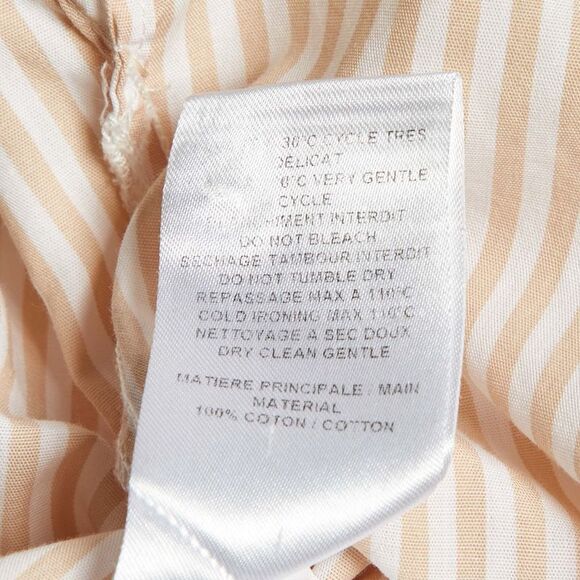 See By Chloe Beige Striped Cotton Ruffled Trim Shirt S